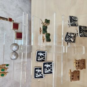 SWANK Silver and Black Cuff Links Accessories